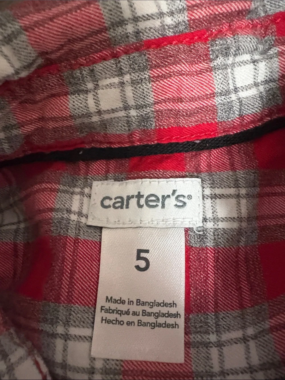 Carter's Red and White Plaid Button-Down Shirt for Kids